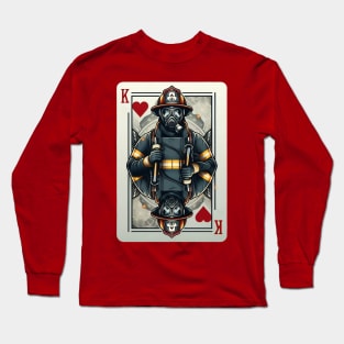 Firefighter Playing Card Long Sleeve T-Shirt